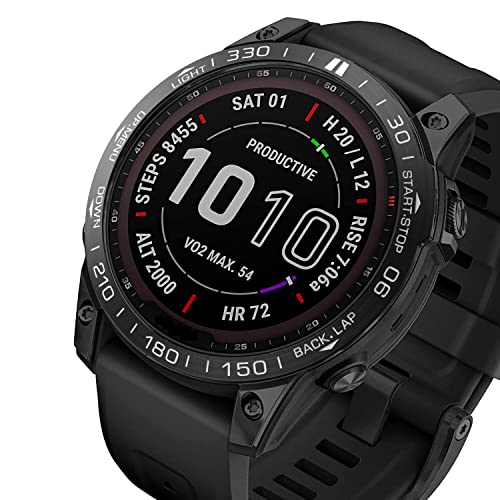 Anillo adhesivo negro de 26 mm para Garmin Fenix 6X Pro antiarañazos