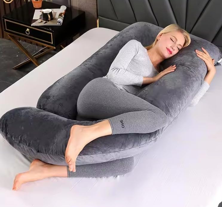 Softac Pregnancy Pillow Baby Sitting Support with Removable Premium Cotton Cover, Tummy Time Support for Baby, (Grey)..…, Standard-image-48
