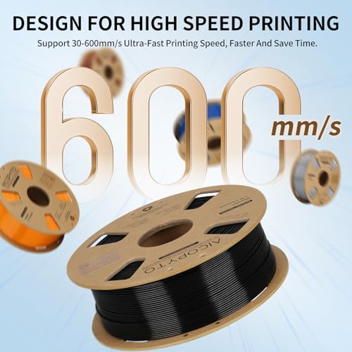 Image of PETG Filament 1.75mm Black, High Speed 30-600mm /s 3D Printer Filament Rapid PETG Dimensional Accuracy + /- 0.02mm, 1kg Cardboard Spool(2.2lbs) Fits for Most FFF 3D Printers