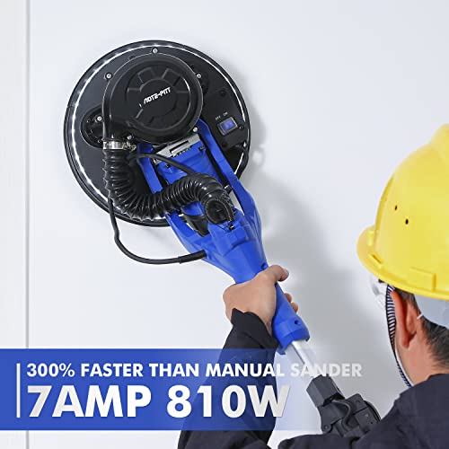 Aote-Pitt Drywall Sander, 810W 7A Electric Drywall Sander With Vacuum Attachment, Variable Speed 900-1,800Rpm Power Wall Sanders With 12 Pcs Sanding Discs, Led Light, Extension Handle, Dust Hose #TOP1