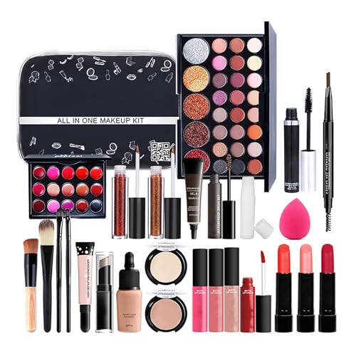Komplettset Für Anfängerinnen, 27-Teiliges Makeup Kit, Mehrzweck Starter Bundle, Kosmetik Set Mit Concealer, Lipgloss