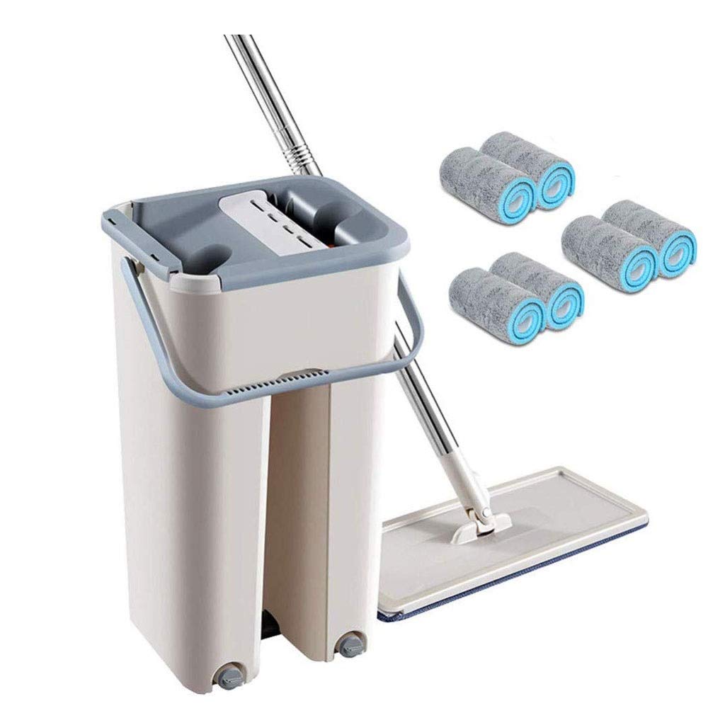 mop， Ultrafine Fiber Cleaning Mop 360° Rotation Microfiber Flat Squeeze Bucket Self Wet Dry