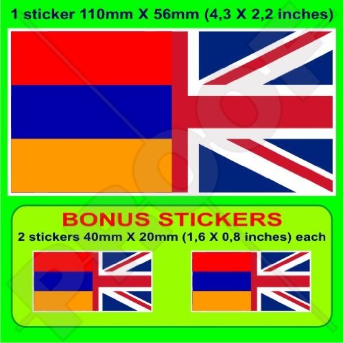 2 Adesivi Decalcomanie Union Jack Bandiera Britannica 110 Mm (4,3 Pollici) StickersWorld