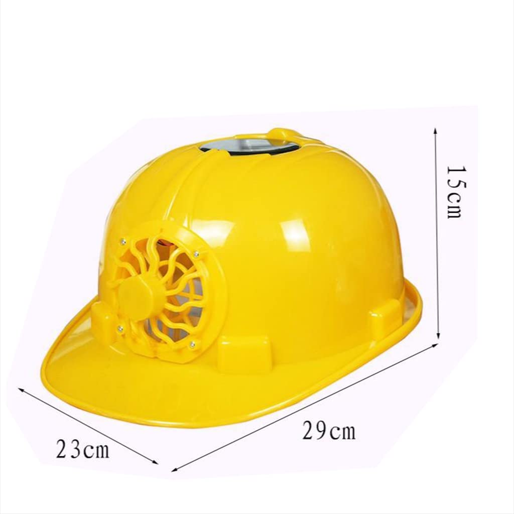 Casque de Sécurité Ventilé Énergie Solaire Support Absorption Chocs Protection Respirant Matériau PE Réglage Pratique Adapté Aux Travaux Extérieurs, Jaune