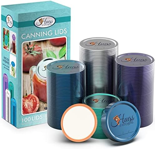 Canning Lids Regular Mouth 100- Buckle Resistant Seal for Ball and Kerr Jars - Multi-Color Mason Lid Set Airtight and Reinforced Tinplate - Jar Lids for Canning
