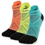 OrrinSports Zehensocken für Frauen Männer Coolmax Laufsocken 5 Fingersocken athletische Zehensocken 3 Paar