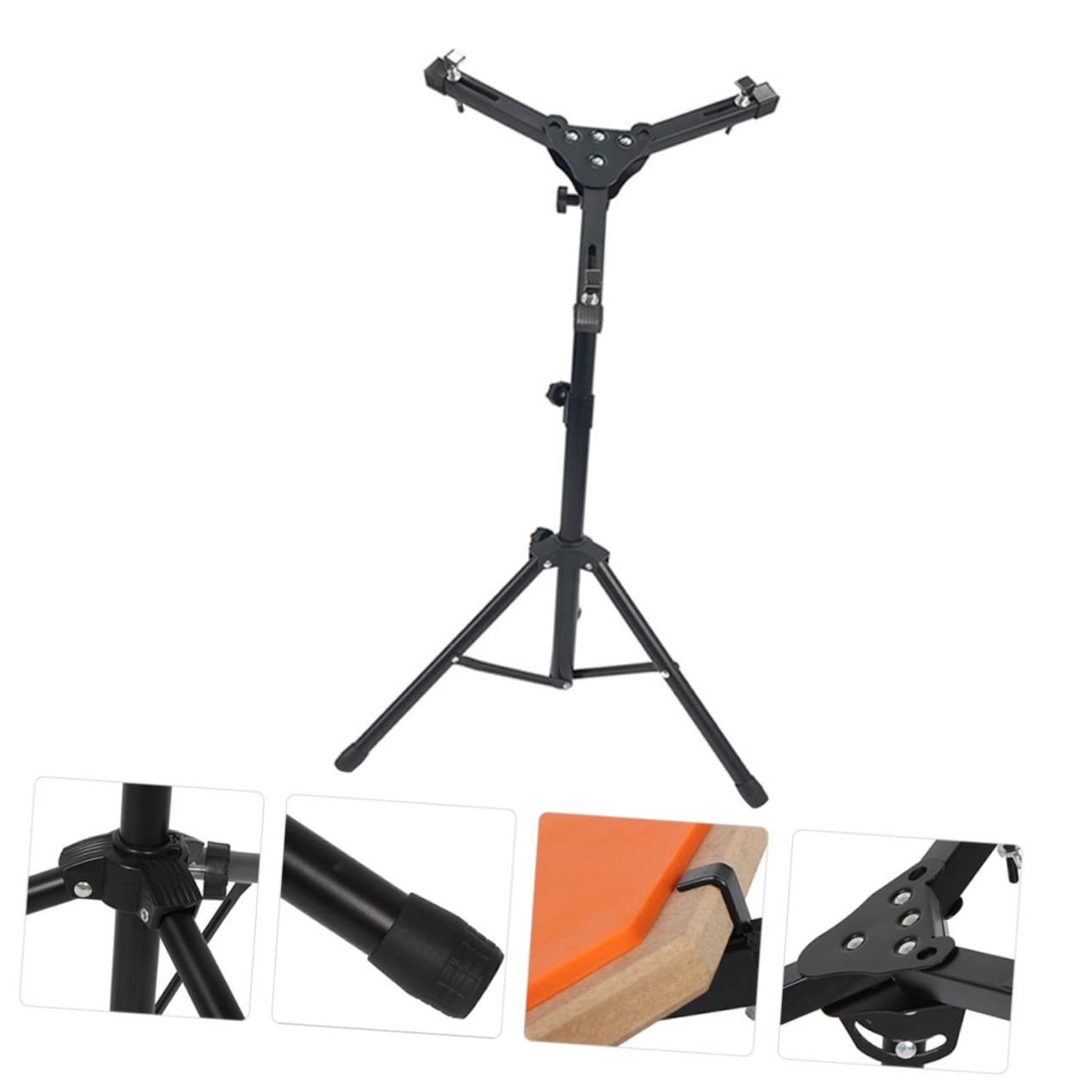 Supporto per Tamburo Muto Regolabile in Altezza Treppiede in Abs e Ferro, Supporto per Rullante e Pad di Pratica per Principianti, Scaffale per Batteria Silenziosa Adatto