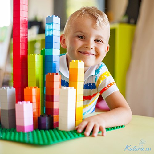 Katara 1739 - Große Platte Bauplatte, Kompatibel Lego, Simba Blox, My, Q-Bricks 51cm x 26cm x 2cm, Rechteckig, Grün – Bild 6