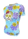 De Soto Femme Short Sleeve Skin Cooler Top - WSVSC1 (Flower Femme Skull, Medium)