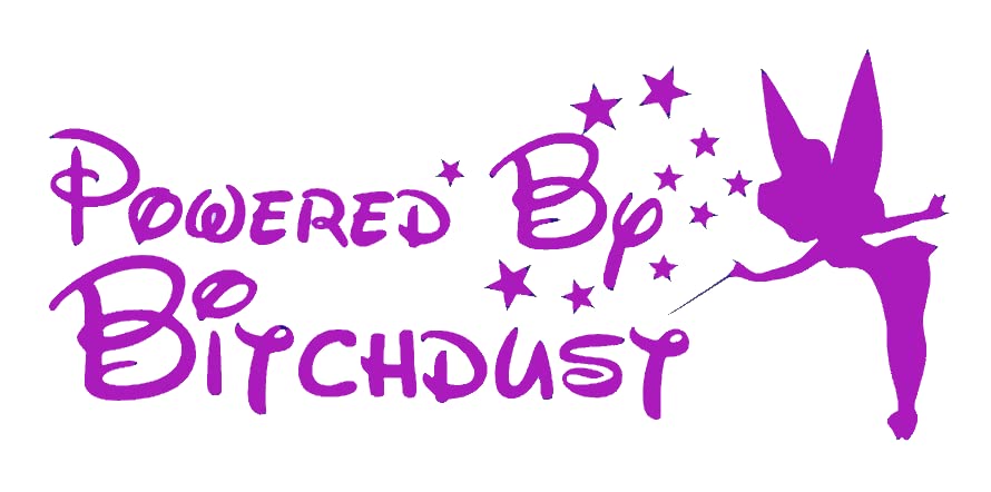 Image of Cartat2s Powered by Bitchdust Vinyl Decal Diva | 7.5 X 3.3 and 12 Colors to Choose from | Car Truck SUV RV Window and Body Sticker (Purple)