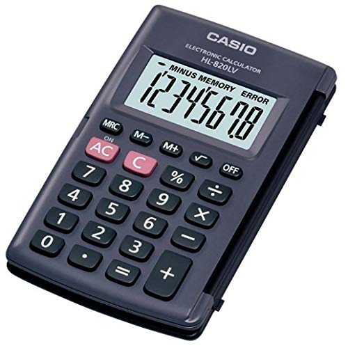Casio HL-820 Calculadora de Bolsillo con Tapa - 8 Digitos Pantalla Grande