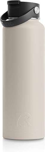 Miniatura 1 de RTIC Botella aislada al vacío de 40 onzas, aislamiento de doble pared de acero inoxidable, sin BPA, reutilizable, a prueba de fugas para agua,