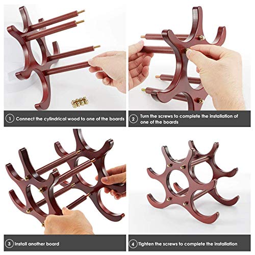 Soporte de mesa para 6 botellas de vino en madera miniatura 5