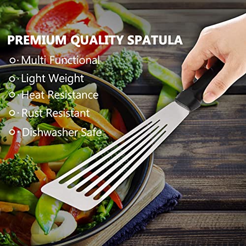Fish Spatula, Kaloo Slotted Thin Fish Turner, Perfect For Fish, Egg, Pancakes And More, Flexible, Stainless Steel, Corrosion Resistant, 7.2" Blade, Silver #TOP2