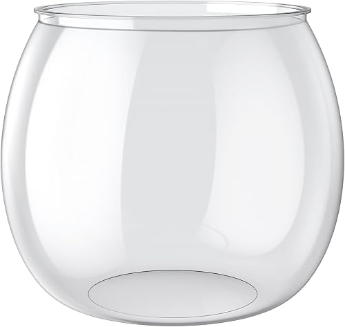 Pawfly Small Plastic Fish Bowl, Clear Round 3 Gallon Fish Tank for Little Fish, Unbreakable Small Fishbowl Desktop Aquarium, Shatterproof Betta Fish Tank Goldfish Bowl, Decorative Globe Vase