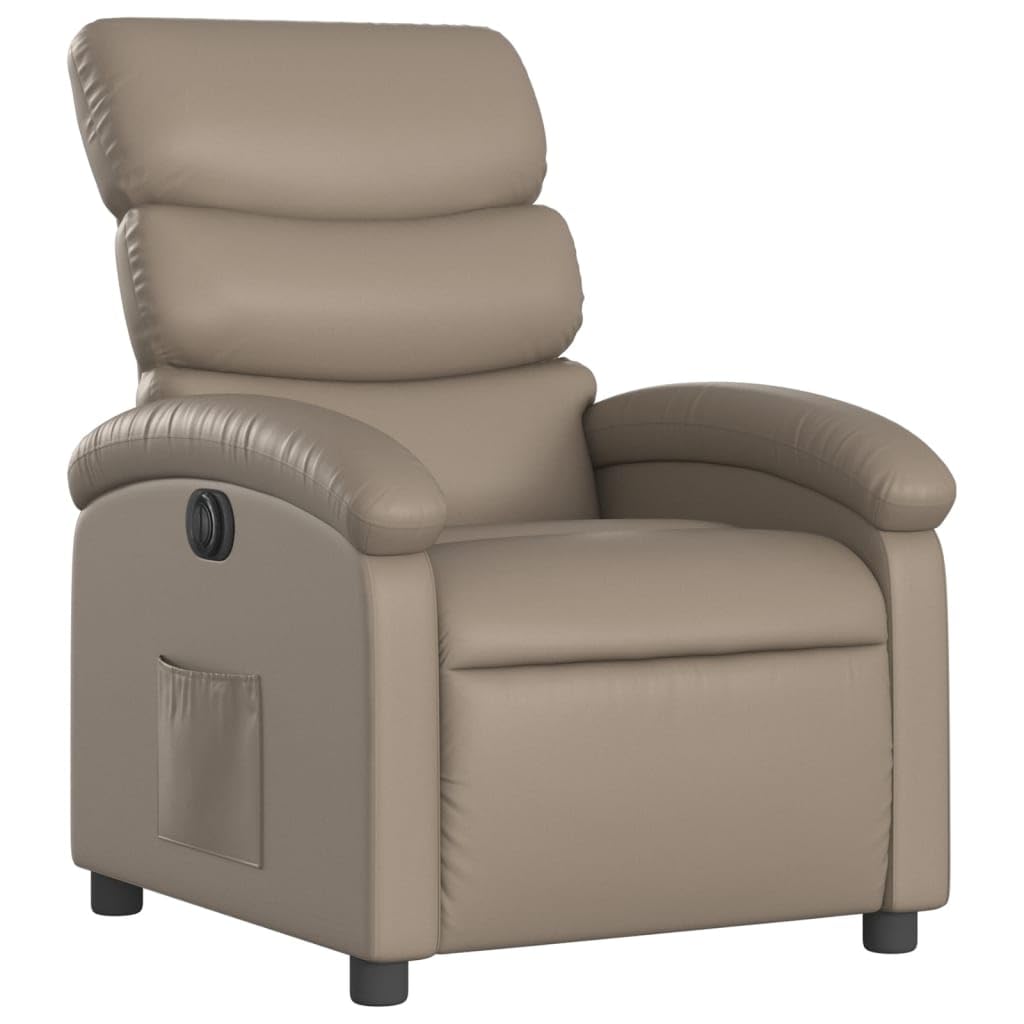 vidaXL Fauteuil Inclinable Électrique, Chaise de Relaxation avec Dossier et Repose-Pied Réglables, Siège de Salon, Moderne, Cappuccino Similicuir