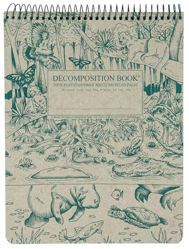 Decomposition Everglades トップバウンドスパイラルノート ? 7.5 x 9.75インチのジャーナル、大学罫線入りページ ? 学生、アーティスト、オフィスの専門家に最適な左利き用ノートブック ? 米国製