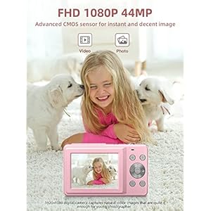 Alternative view of Digital Camera, FHD 1080P Digital Point and Shoot Camera with 16X Zoom Anti Shake, 32GB Card, Compact Small Camera for Boys Girls Kids, Pink