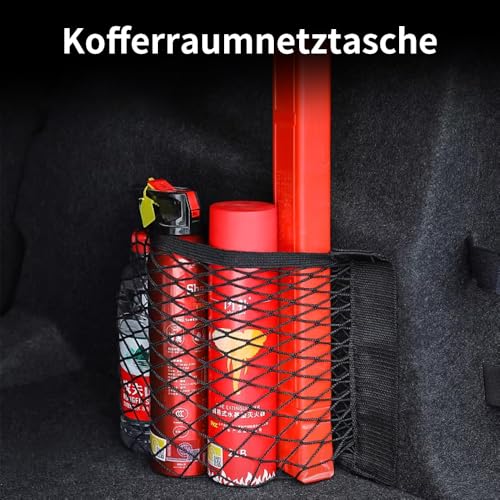 Elastizität Netz, 2 Stück Kofferraum Netztasche Auto, Universal Kofferraumnetz Schutznetz Gepäcknetz Erstreckt Mit Klettverschluss für universal Auto/SUV 40 x 25 cm Schwarz