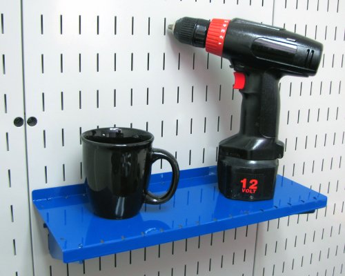 Étagère de 15,2 cm pour panneau perforé bleu Wall Control - 3