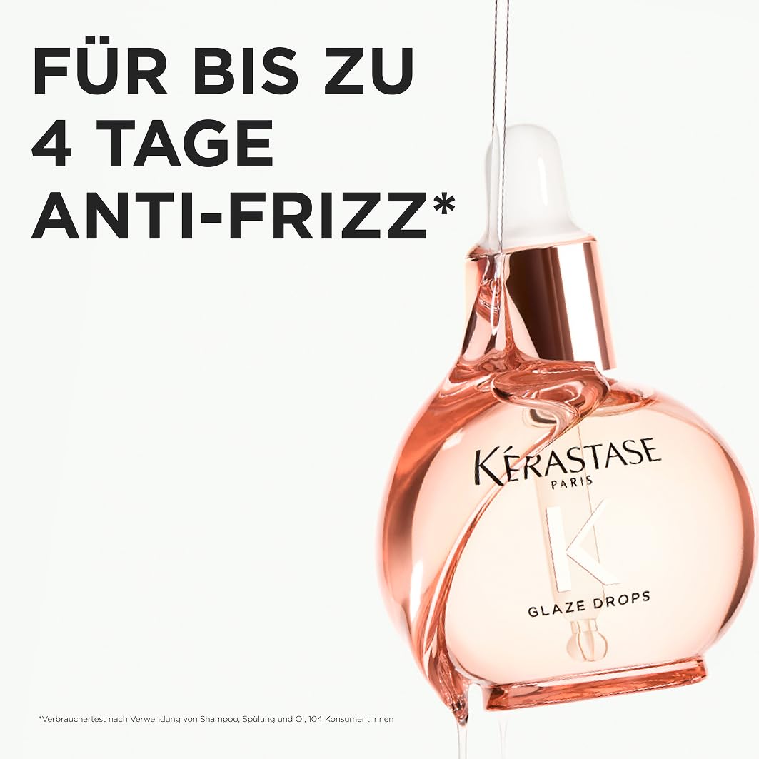 Kérastase Gloss Absolu Glaze Drops, Leichtes Haaröl für langes, zu Frizz neigendes Haar, Mit Wildrosenöl, Für ultimativen Glanz & Geschmeidigkeit, 45ml