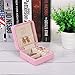 LELADY Travel Jewelry Box, Small Jewelry Box Mini Travel Jewelry Case Portable Faux Leather Jewelry Ring Boxes Holder for Women Girls (Pink)