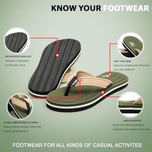 Image of Duosoft Flip Flop for Women | Soft Comfortable | Breathable | Fashionable | Stylish | Trendy | Super Soft | Lightweight | Anti-Slip Sole | Indoor & Outdoor |DW-35-Green