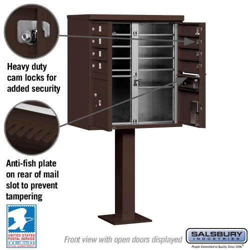 Salsbury Industries 3308Brz-U 8 A Size Doors, United States Postal Access Type I Cluster Box Unit, Bronze #TOP2