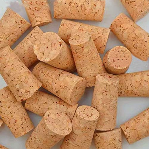 30 Pack Natural Soft Wood Corks, Tapered Cork Wooden Beer Bottle Stopper for Wine Making Craft, Leakproof