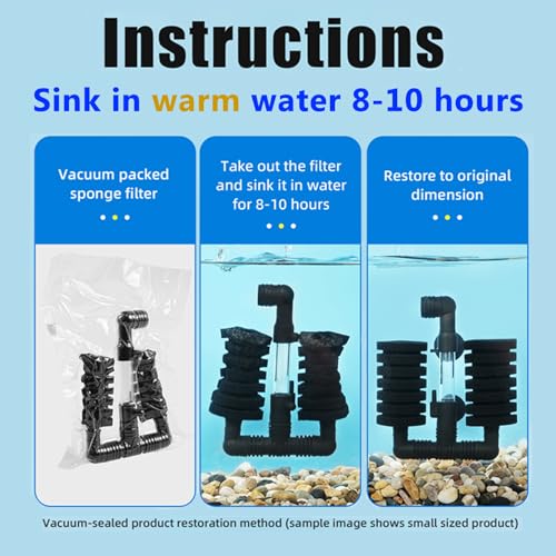 Image of AQUANEAT 2 Pack Double Bio Sponge Filter, for Fry, Betta, Shrimp, Nano, Aquarium Fish Tank