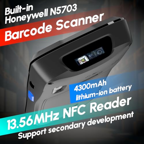 Image of Rayoungtek Android Barcode Scanner Built-in HW N5703 1D /2D /QR Scan Engine, NFC Reader, Rugged Android 12 4G WiFi Wireless Handheld Moible Computer PDA Data Terminal for Inventory Warehouse WMS