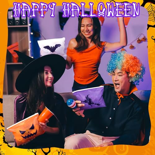 150 Pcs Halloween Cosmetic Bag Bulk, EVA Witch Bat Pumpkin Makeup Bag, Travel Purse Pouch Toiletry Organizer with Zipper for Women, Goodie Snacks Candy Gift Bags for Halloween Party Favors (3 Styles)3