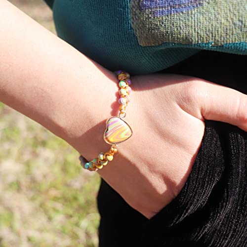 Image of YGLINE Natural Jasper Gemstone Bracelet Healing Spiritual Energy Protection Meditation Balance Bracelet-Mental Health Inner Peace Bracelet Gift
