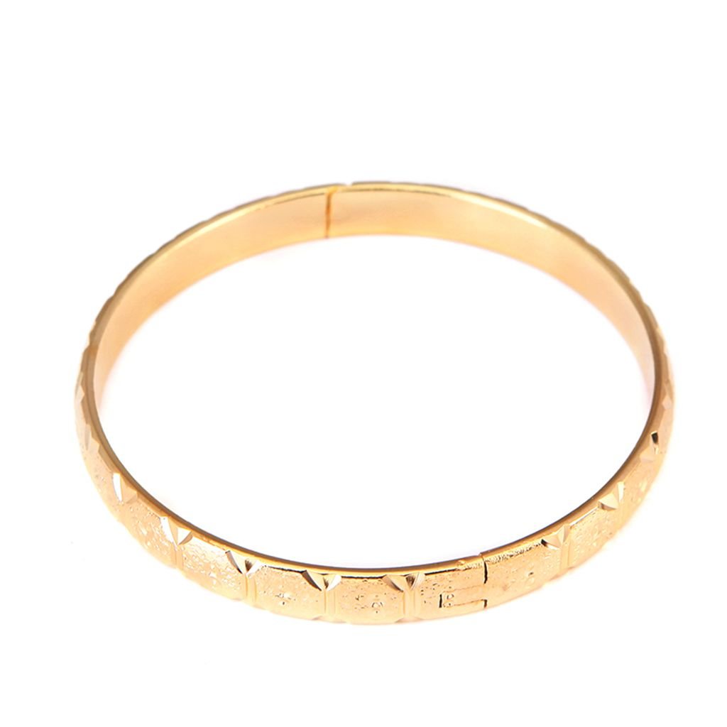 24K Gold Plated Filigree Diamond Cut Ethiopian India Gold Bangle Bracelet for Women
