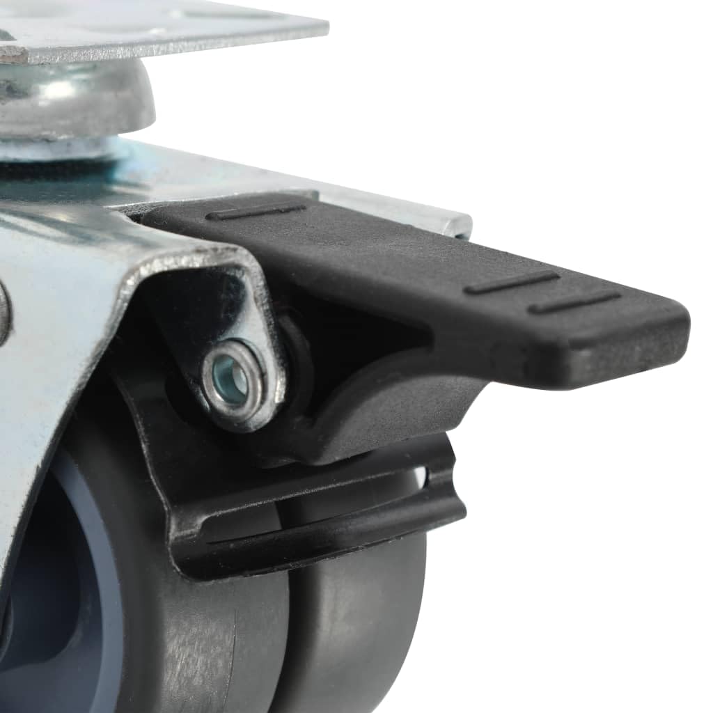 12 STK. Lenkrollen mit Zwillingsrad 50 mm Lenkrollen Industrierollen für Werkstatt Werkbank Werkzeugwagen oder Transportroller Möbelrollen
