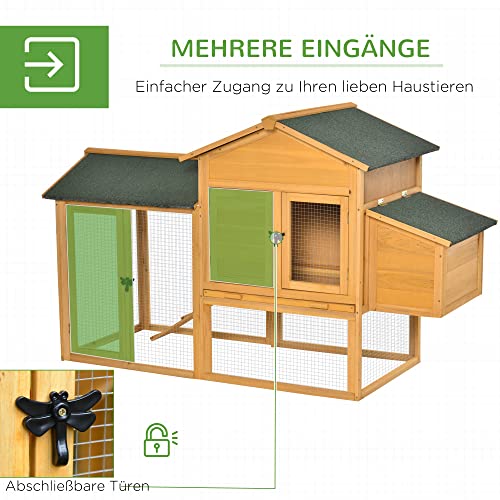 Hühnerstall PawHut für Zwerghühner mit Auslauf und Nistkasten
