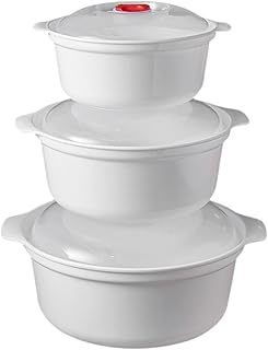 ATORSE 3X Microwave Bowls with Lids Food Storage Containers for Dorm Small Kitchen