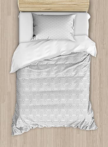 Ambesonne Black and White Duvet Cover Sets, Modern Illustration with