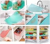 Prettyui 4 Pcs Fridge Liners, Fashion Refrigerator pad Antibacterial antifouling Mildew Moisture Preserving Pad Refrigerator Mats Fridge Base Cushion Placemats Coasters Kitchen Pads (Green) - Image 6