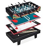 Best Choice Products 4-in-1 Multi Game Table, Childrens Combination Arcade Set w/Pool Billiards, Air Hockey, Foosball and Table Tennis - Arcade