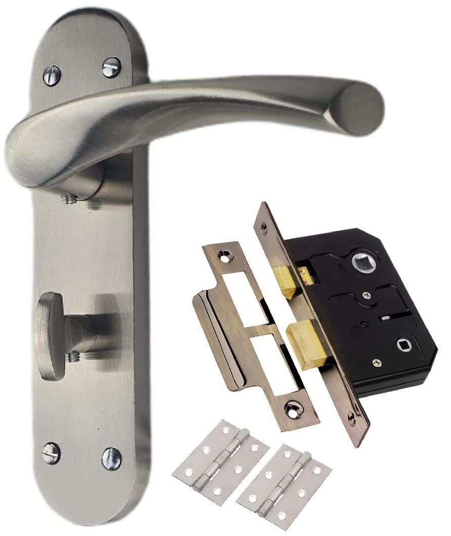 Golden Grace Stainless Steel Astrid Bathroom Door Handle Set 182 x 45mm