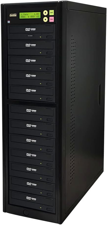 ACARD 1 to 11 24X Burner CD DVD Duplicator Standalone Tower Using ACARD’s Native SATA Controller Technology