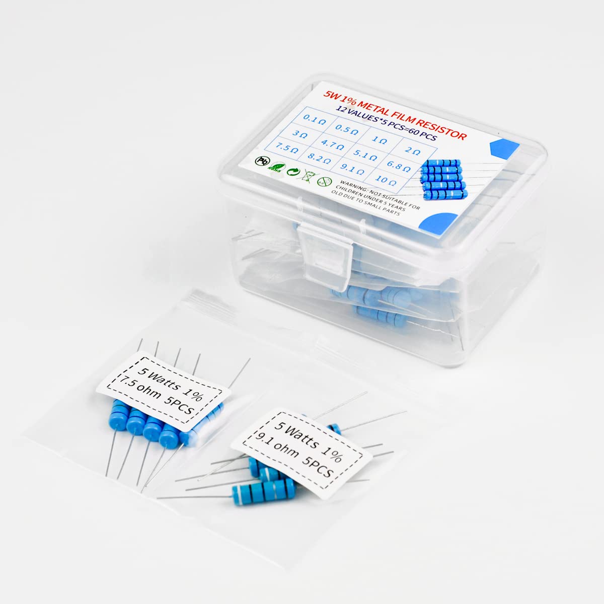 Lot De 5 Résistances 5W 1% Tolérance - 15 Ohm, Film Métallique, Pour Projets électroniques DIY - 7