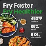 CHEFMAN 6 Quart Dual Basket Air Fryer Oven with Easy View Windows, Sync Finish, Hi-Fry, Auto Shutoff, 2 Independent 3Qt Nonstick Dishwasher Safe Frying Baskets, Digital Double Air Fryer - Black