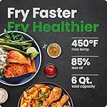 CHEFMAN 6 Quart Dual Basket Air Fryer Oven with Easy View Windows, Sync Finish, Hi-Fry, Auto Shutoff, 2 Independent 3Qt Nonstick Dishwasher Safe Frying Baskets, Digital Double Air Fryer - Black - Image 2