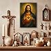 Eysintum Sacred Heart of Jesus Wall Art Christian Canvas Print Religious Home Decor Catholic Picture for Bedroom Living Room Prayer Room Ready to Hang 12x16in