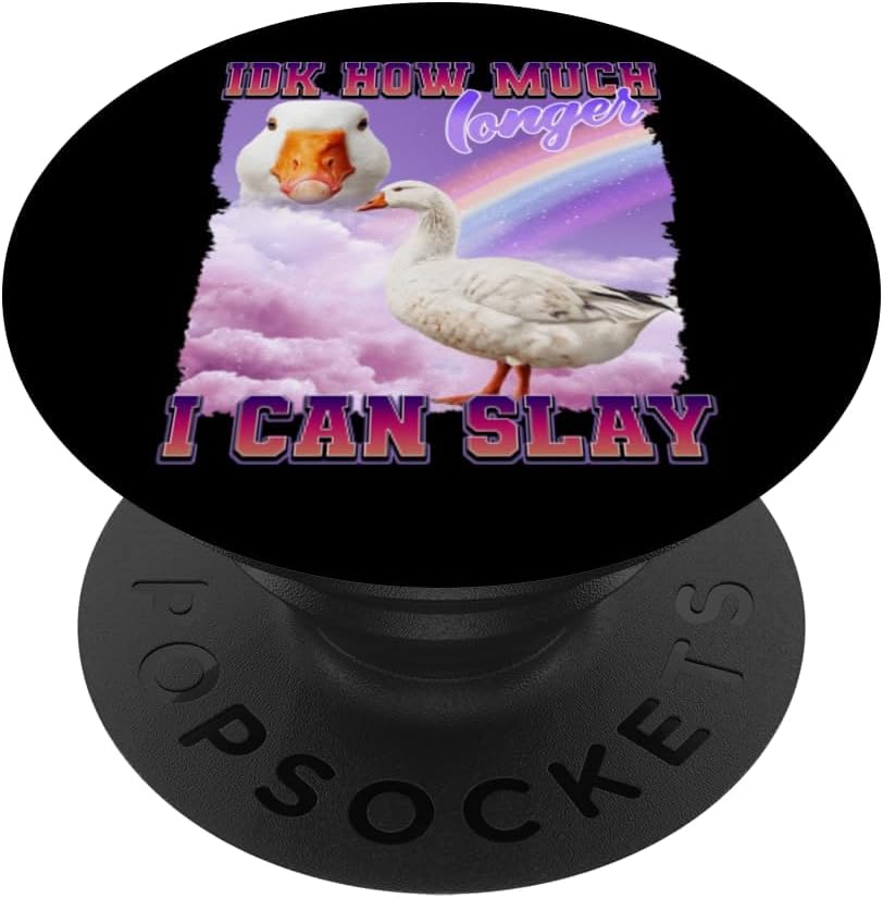 Goose Duck Funny Meme Internet Culture Gen Z Sarcastic PopSockets Adhesive PopGrip