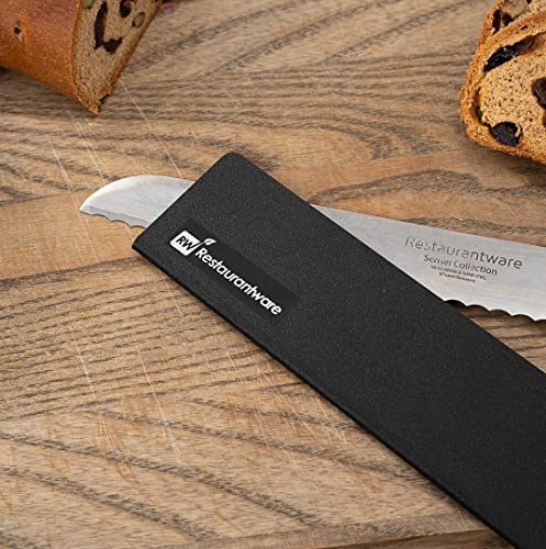 Restaurantware Sensei 12 X 2 Inch Knife Sleeve, 1 Bpa-Free Knife Protector - Fits Chef Knife, Felt Lining, Black Plastic Knife Blade Guard, Durable, Cut-Proof #TOP7