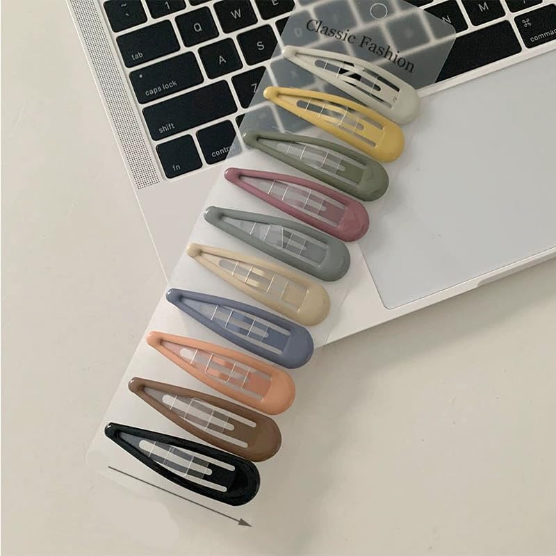 VOKLLIYU ヘアピン 10個セット 可愛い 前髪ピン おしゃれ ダッカール 髪飾り 髪留め まとめ髪 アップヘアー 大 前髪 パッチンピン 鉄 スリムピン 大人パッチン留め(A-10個 )