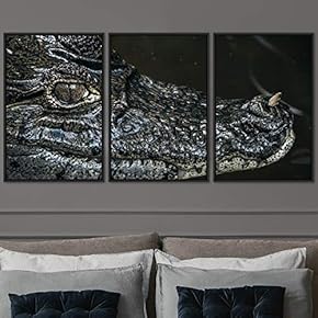 signwin 3 Piece Framed Canvas Wall Art Alligators...